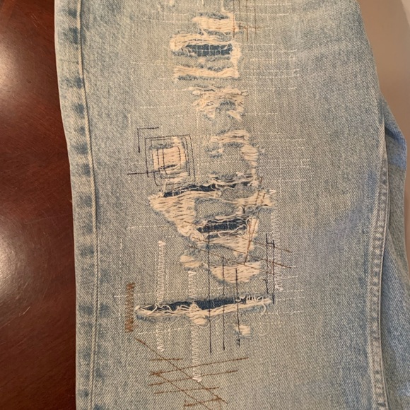 Polo Ralph Lauren Relaxed Straight Crop Jeans - Light Blue Wash Button Fly - Picture 6 of 14